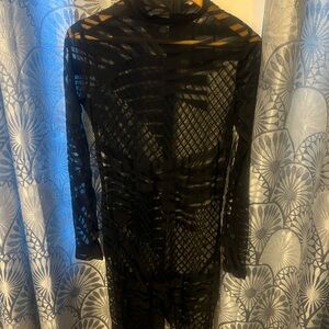 Fashion Nova Black Sheer Jumpsuit